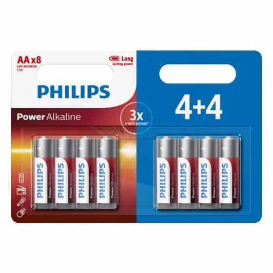 סט 4+4 סוללות PHILIPS AA - דתייה אונליין