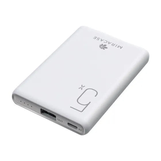 סוללת גיבוי חיצונית MIRACASE SLIM MPBM5000 לבן - דתייה אונליין